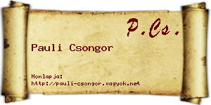 Pauli Csongor névjegykártya