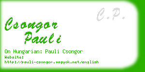 csongor pauli business card